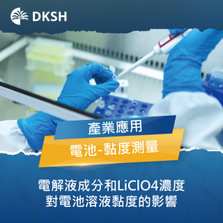 電解液成分和LiClO4濃度對電池溶液黏度的影響